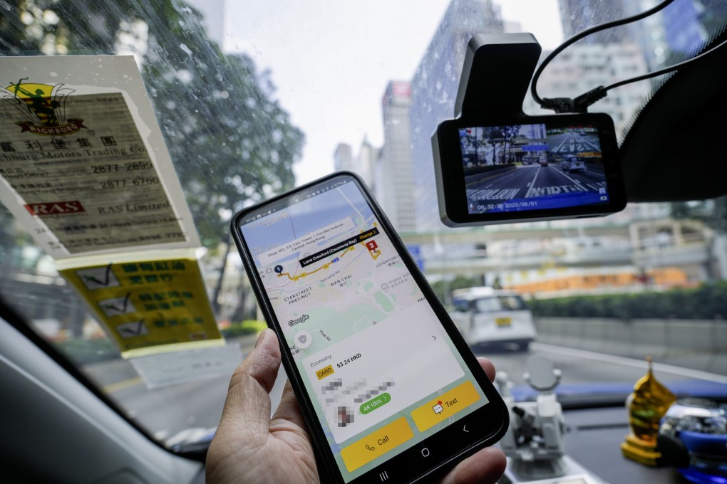 The TADA app in action. The Transport and Logistics Bureau submitted a proposed regulatory framework on ride-hailing services on Tuesday. Photo: May Tse