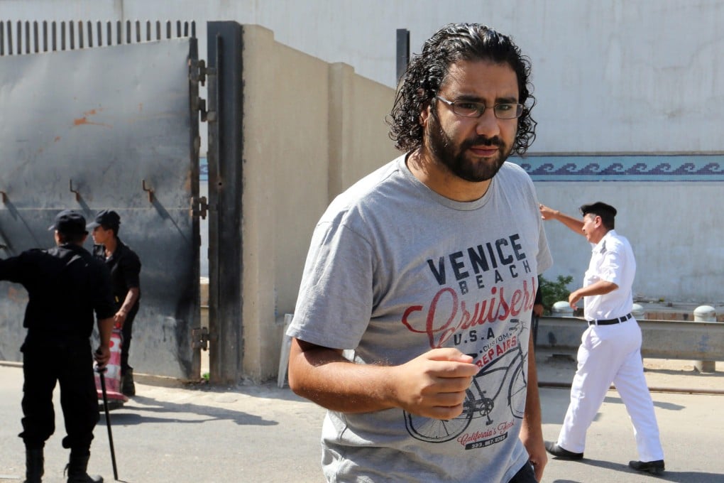 Egyptian activist Alaa Abdel Fattah in Cairo, Egypt in 2014. Fattah’s mother, Laila Soueif, has ended a 10-month hunger strike protesting against her son’s imprisonment. Photo: EPA