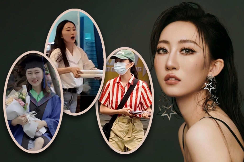 A Chinese woman with a UK master’s degree in film directing has returned home and now works as a waitress while still pursuing her dream of acting. Photo: SCMP composite/Douyin
