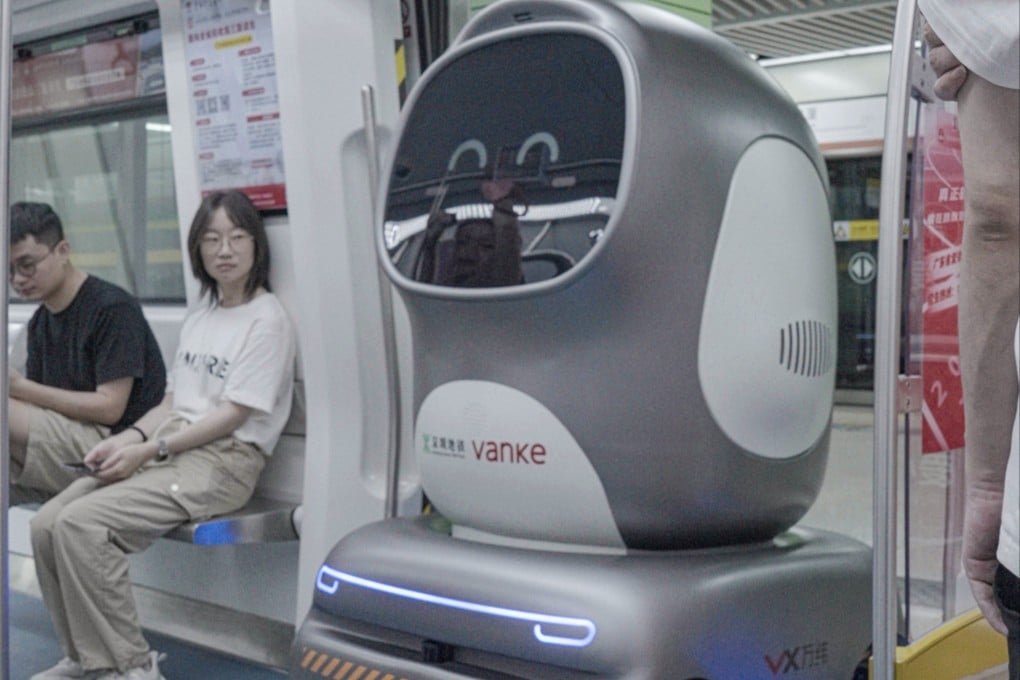 The delivery robots will initially ride subway trains during off-peak hours to deliver goods to 7-Eleven stores in subway stations across Shenzhen, Guangdong province. Photo: Handout