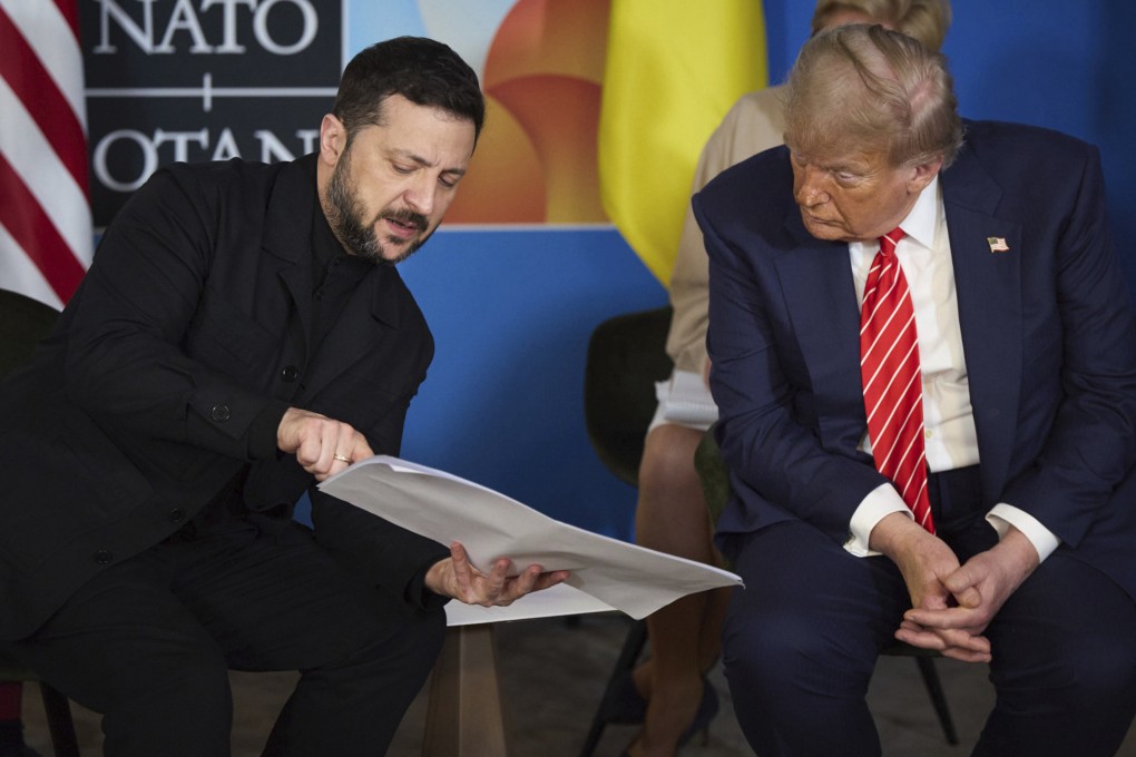 US President Donald Trump (right) meets with Ukrainian President Volodymyr Zelensky on the sidelines of the Nato Summit in the Hague. Photo: Ukrainan Presidency/dpa
