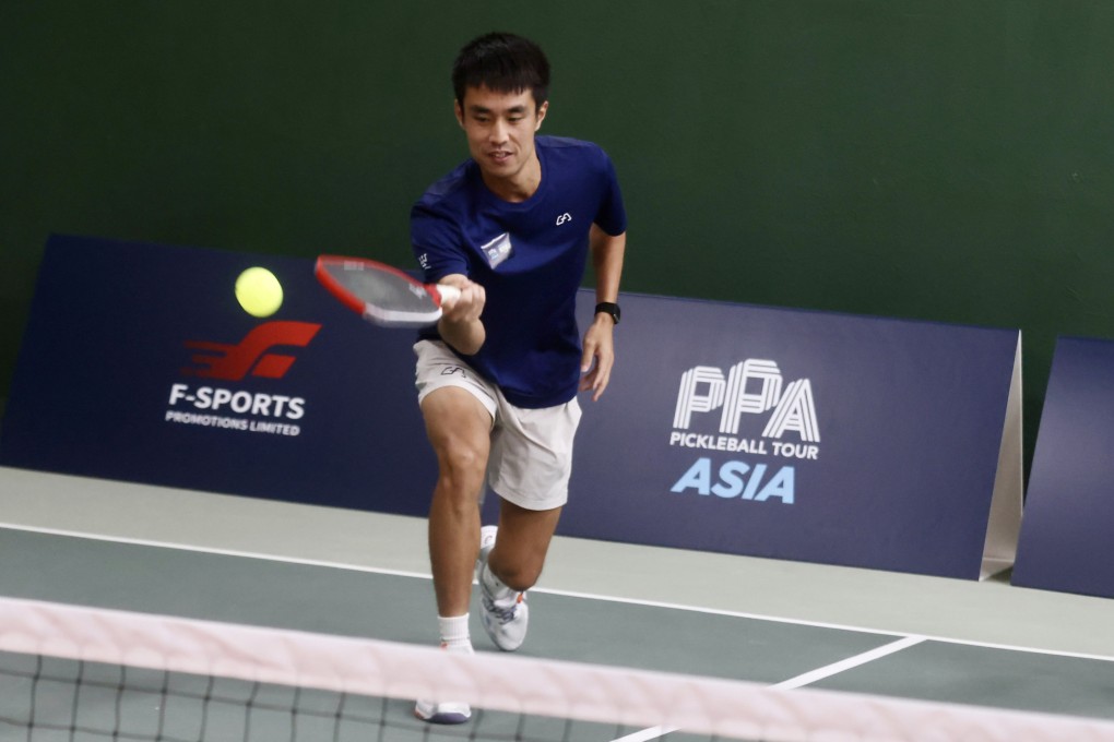 Hong Kong’s top player Jack Wong at a media session at Stackd Pickleball in Wanchai. Photo: Jonathan Wong