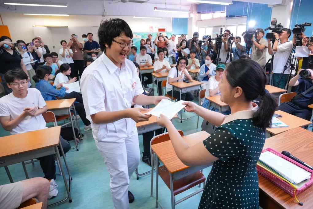 Wang Haibo, a student from Hong Kong Chinese Women’s Club College, is an “ultimate top scorer”. Photo: May Tse