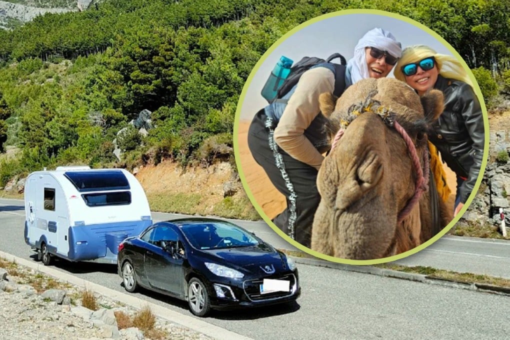 A Chinese couple’s caravan was stolen in Spain, leaving them bereft of US$70,000 worth of belongings and the woman’s live-saving heart medication. Photo: SCMP composite/RedNote