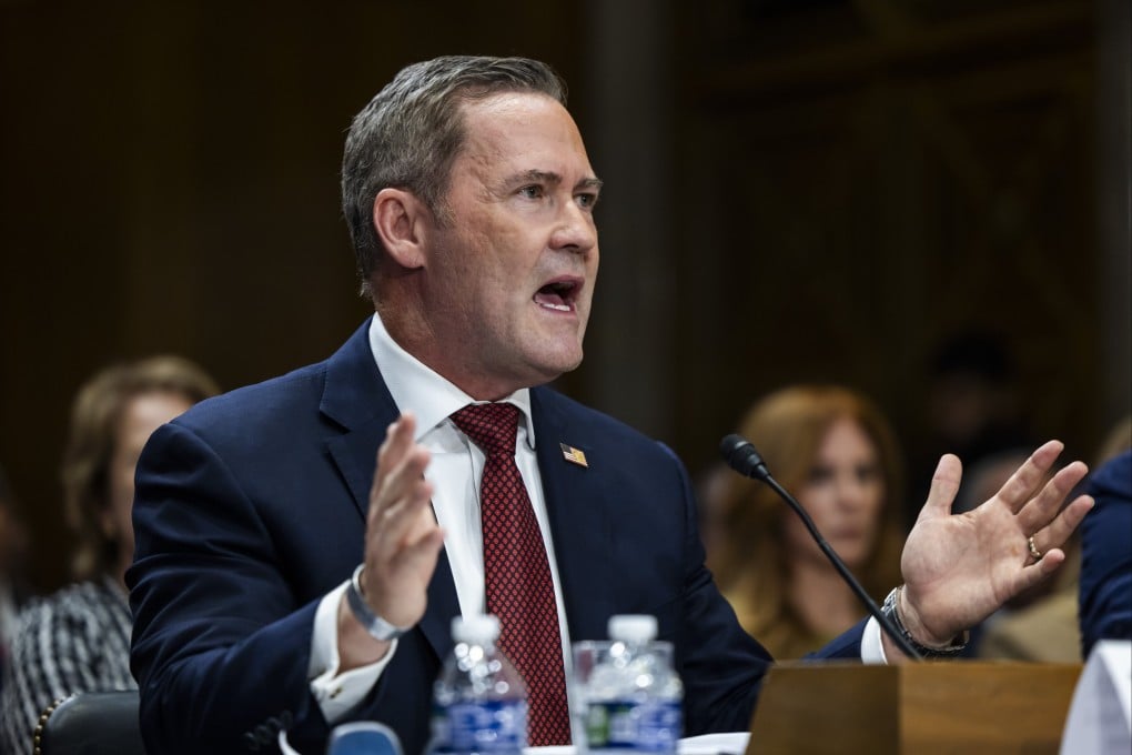 Former national security adviser Mike Waltz testifying during his confirmation hearing before the US Senate Foreign Relations Committee to be ambassador to the United Nations on Tuesday. Photo: EPA