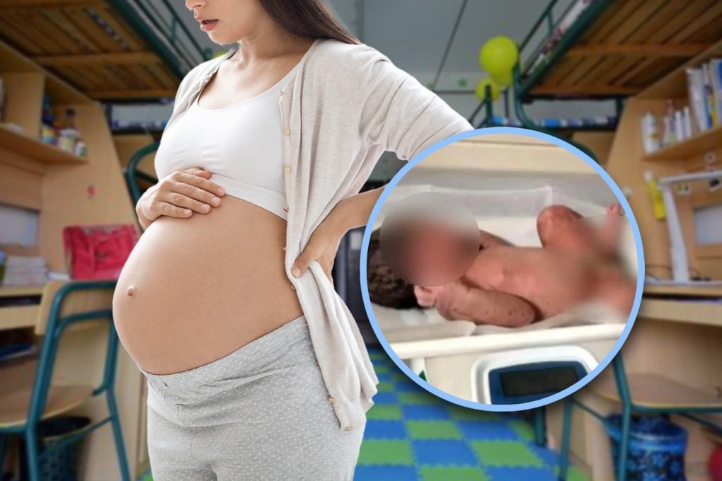 A university student in China delivered a “giant baby” in her dorm room while studying for final exams, shocking many people online. Photo: SCMP composite/Shutterstock/Sohu/Weibo