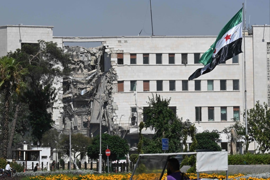 Damage following Israeli strikes on the Syrian army and defence ministry headquarters in Damascus on Wednesday. Photo: AFP