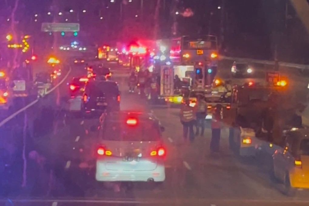 The accident took place on the North Lantau Highway on Thursday night. Photo: Handout