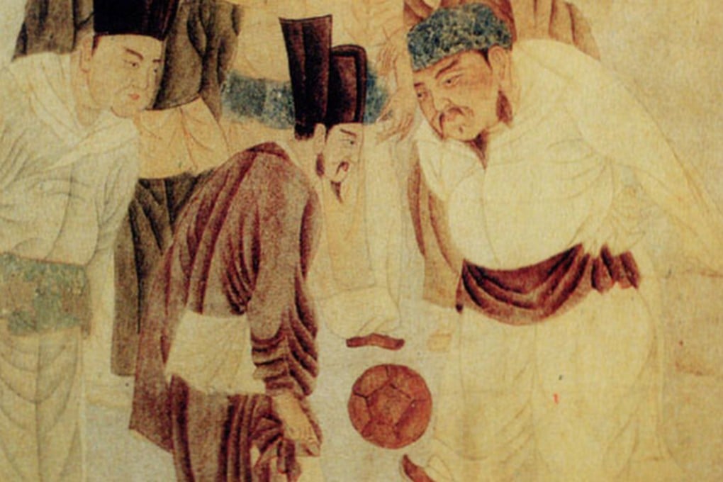 An illustration depicts Chinese men playing cuju, an early version of football. Centuries before pickleball became popular in Asia, the Chinese played a variety of traditional ball games. Photo: Wikipedia