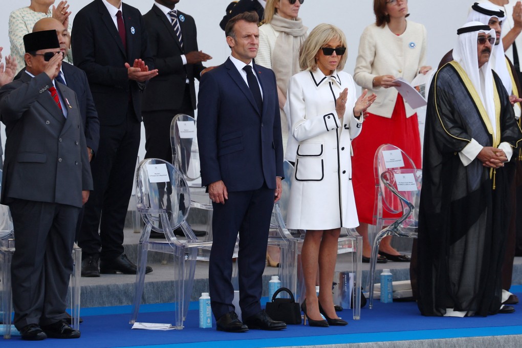 Indonesian President Prabowo Subianto (left) attends Bastille Day with (from left) French President Emmanuel Macron, his wife Brigitte Macron and  Kuwait’s Emir Sheikh Mishal Al-Ahmad Al-Jaber Al-Sabah on Monday. Photo: Reuters