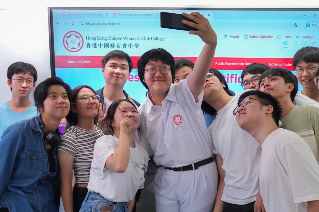 Wang Haibo, a student from the Hong Kong Chinese Women’s Club College, is this year’s DSE “ultimate top scorer”. Photo: May Tse