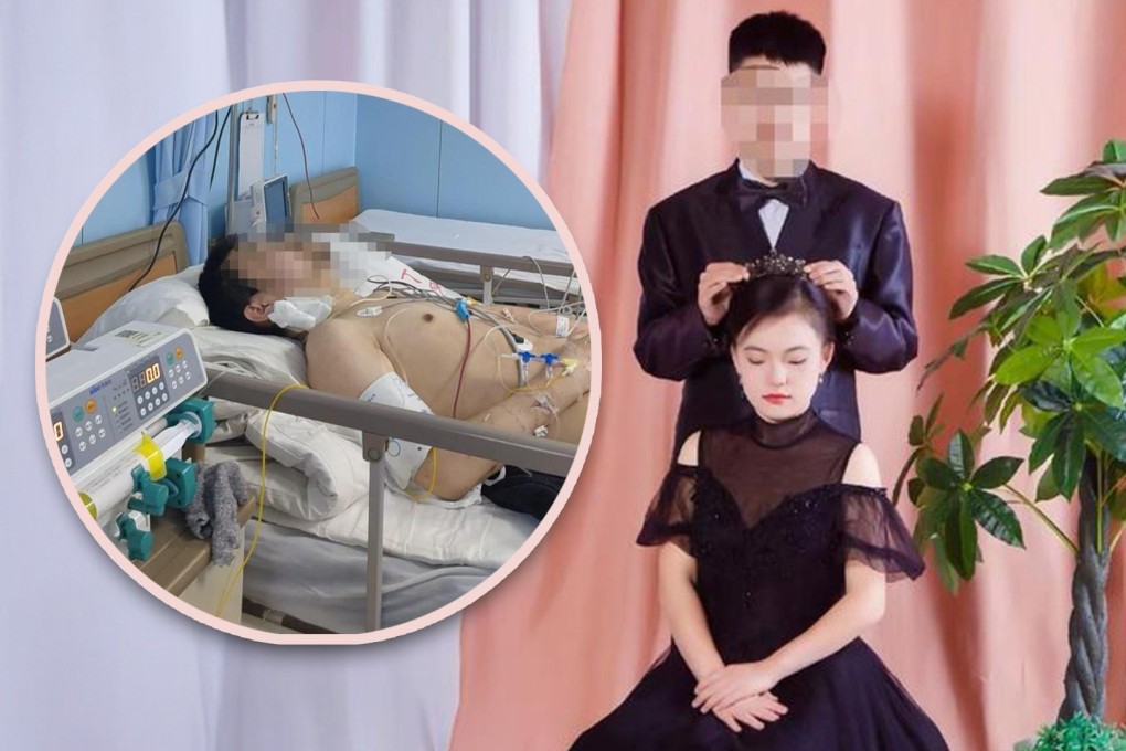 A young widow in China whose husband died suddenly has pledged never to remarry, sparking a debate about loyalty on social media. Photo: SCMP composite/Douyin