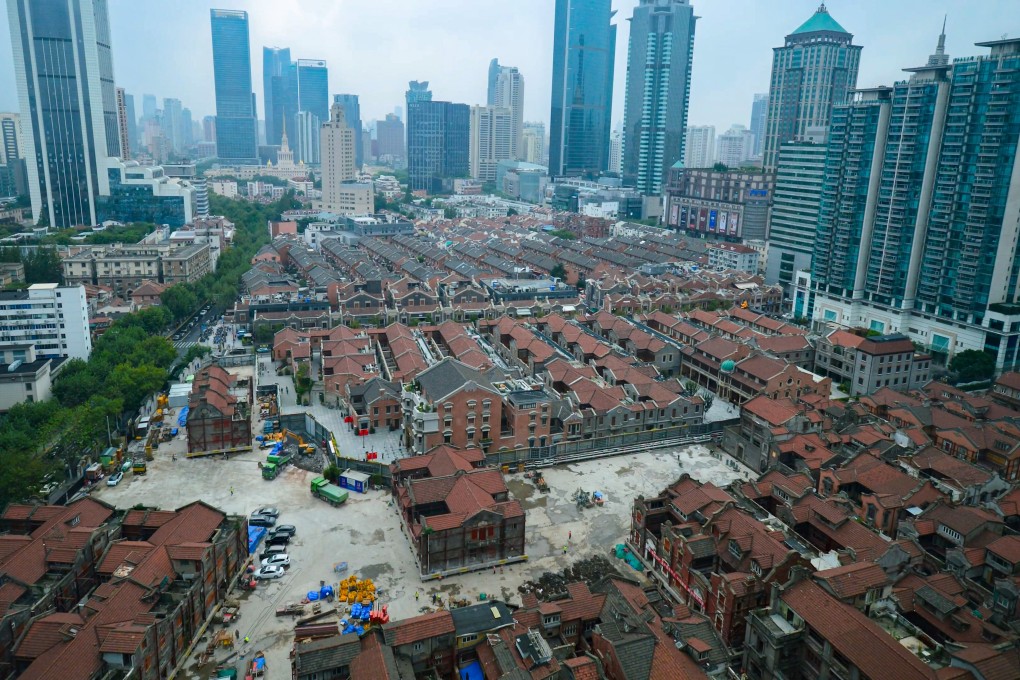 Restoration work in progress at Zhangyuan, a 140-yer old shikumen compound in Shanghai. Photo: CCTV