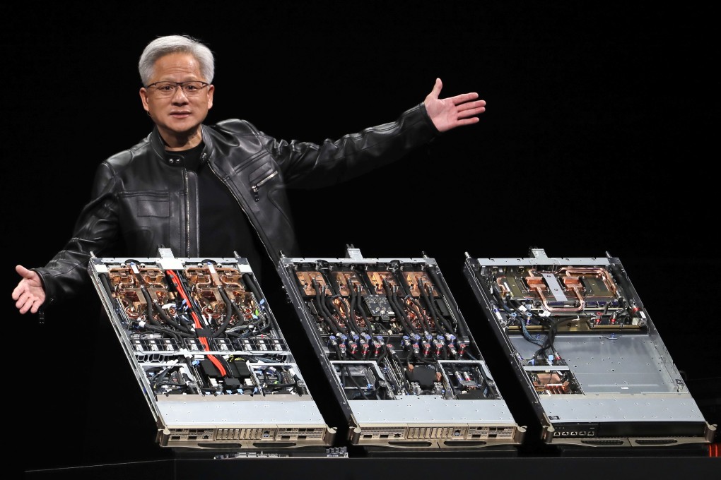 Jensen Huang, Nvidia’s co-founder and CEO, delivers a speech at the Computex exhibition in Taipei in May. Photo: AP