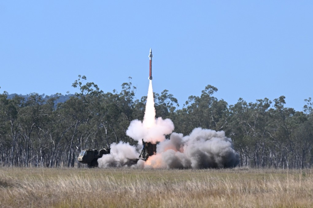 Japan’s military fires a surface-to-air missile during a joint defence exercise near Rockhampton, Australia, on July 14. Photo: EPA
