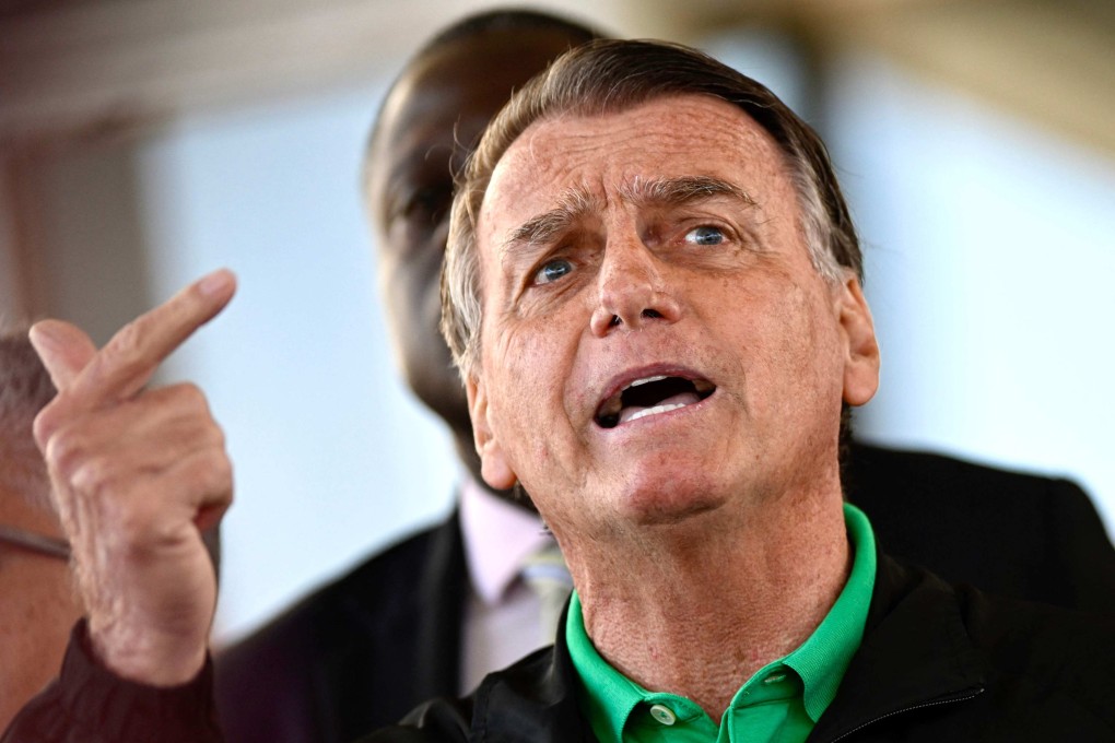 Former Brazilian president Jair Bolsonaro speaks at the Federal Senate in Brasilia on Thursday. Photo: AFP