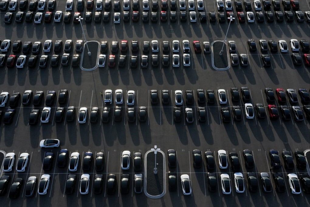 Tesla vehicles await shipment in Austin, Texas, in May. The EV manufacturer was among companies pushing to block the new tariffs. Photo: Reuters