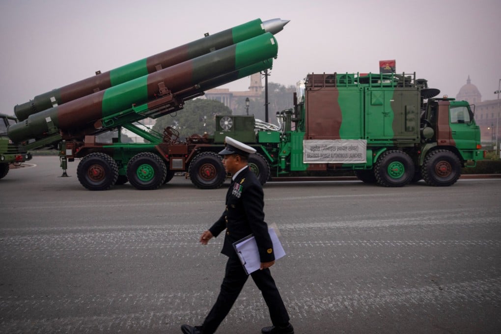 The BrahMos missile system being set up for a rehearsal in January in New Delhi ahead of the Republic Day parade. Photo: Reuters The BrahMos missile system being set up for a rehearsal in January in New Delhi ahead of the Republic Day parade. Photo: Reuters