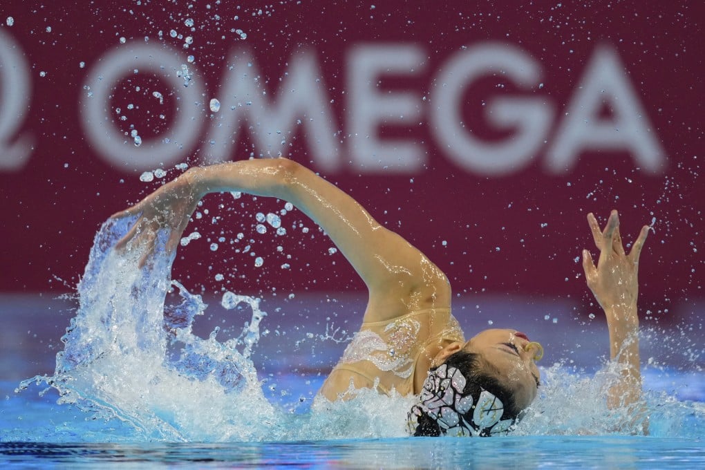 China’s Xu Huiyan qualified first for the women’s solo technical final on Saturday at the World Aquatics Championships in Singapore. Photo: AP