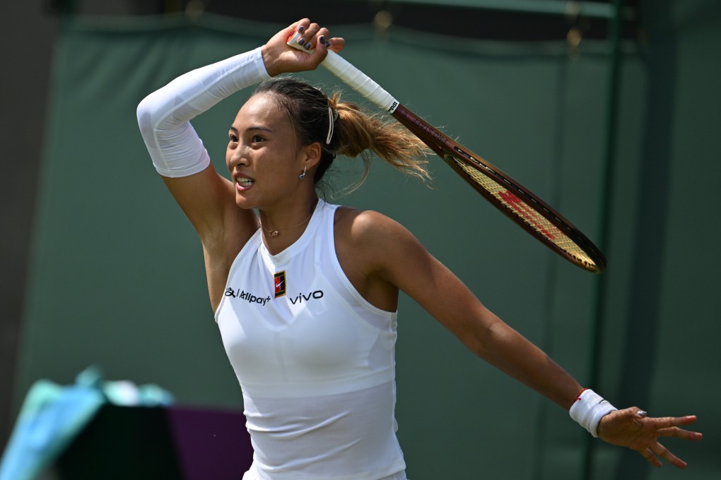 Zheng Qinwen said she had been feeling persistent pain in her right elbow for months. Photo: Xinhua