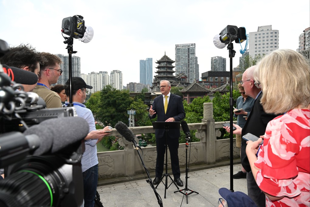Australian Prime Minister Anthony Albanese speaks to the media during a press conference in Chengdu, Sichuan province on July 17, during a six-day official visit to China. Photo: EPA