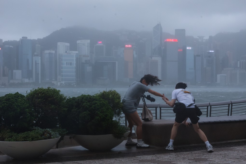 A No 8 typhoon signal or above was in force for 19 hours on Sunday. Photo: Edmond So