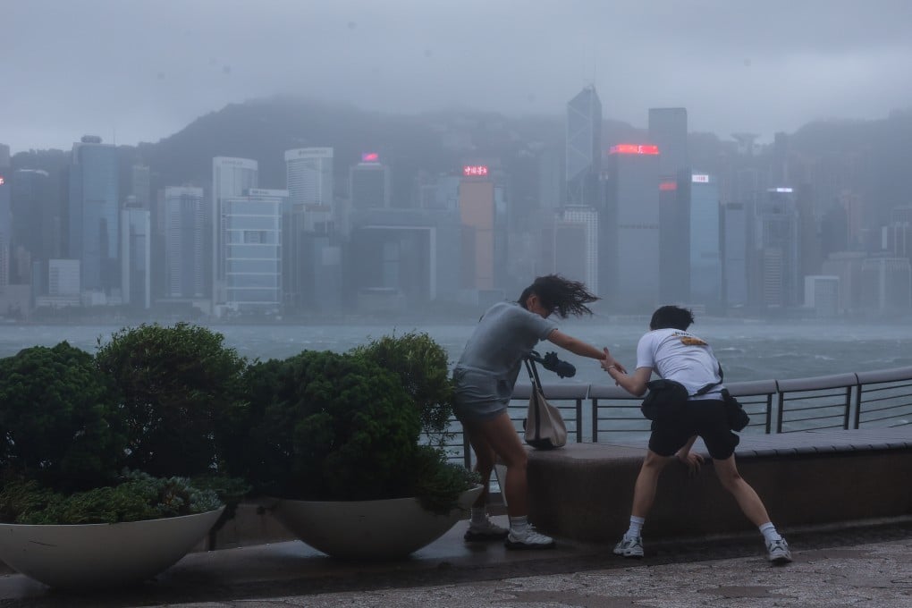 A No 8 typhoon signal or above was in force for 19 hours on Sunday. Photo: Edmond So