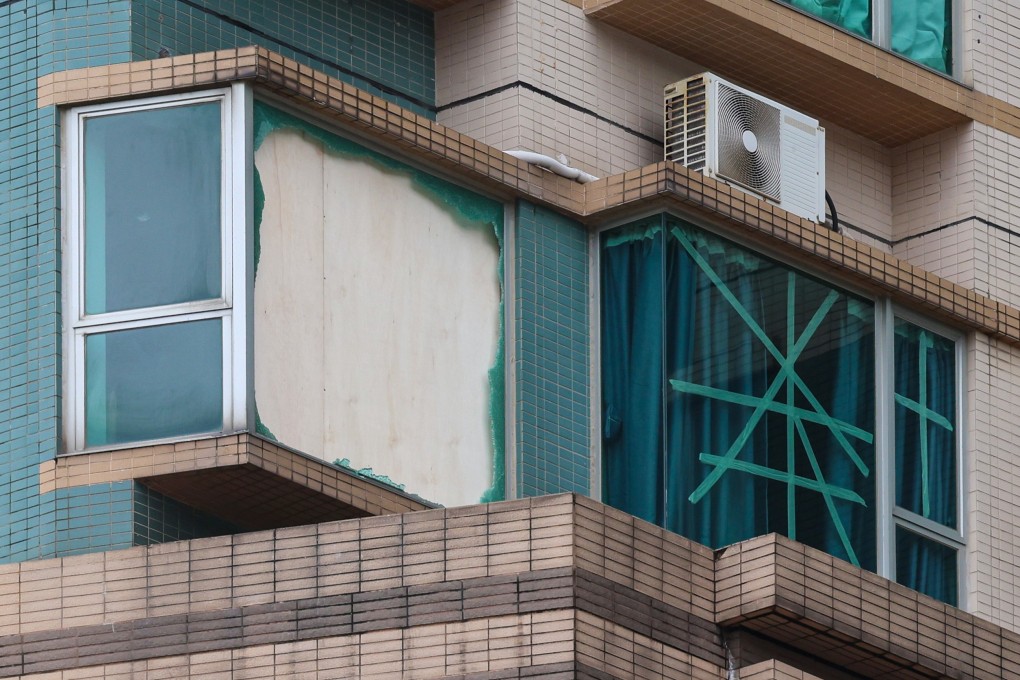 A Cheung Sha Wan flat was among properties that had their windows damaged when Typhoon Wipha struck the city on Sunday. Photo: Jelly Tse
