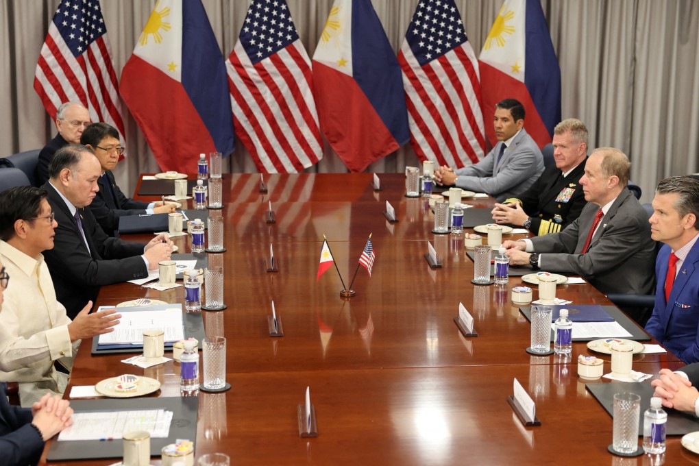 US Defence Secretary Pete Hegseth meets Philippine President Ferdinand Marcos Jnr at the Pentagon on Monday. Photo: Reuters