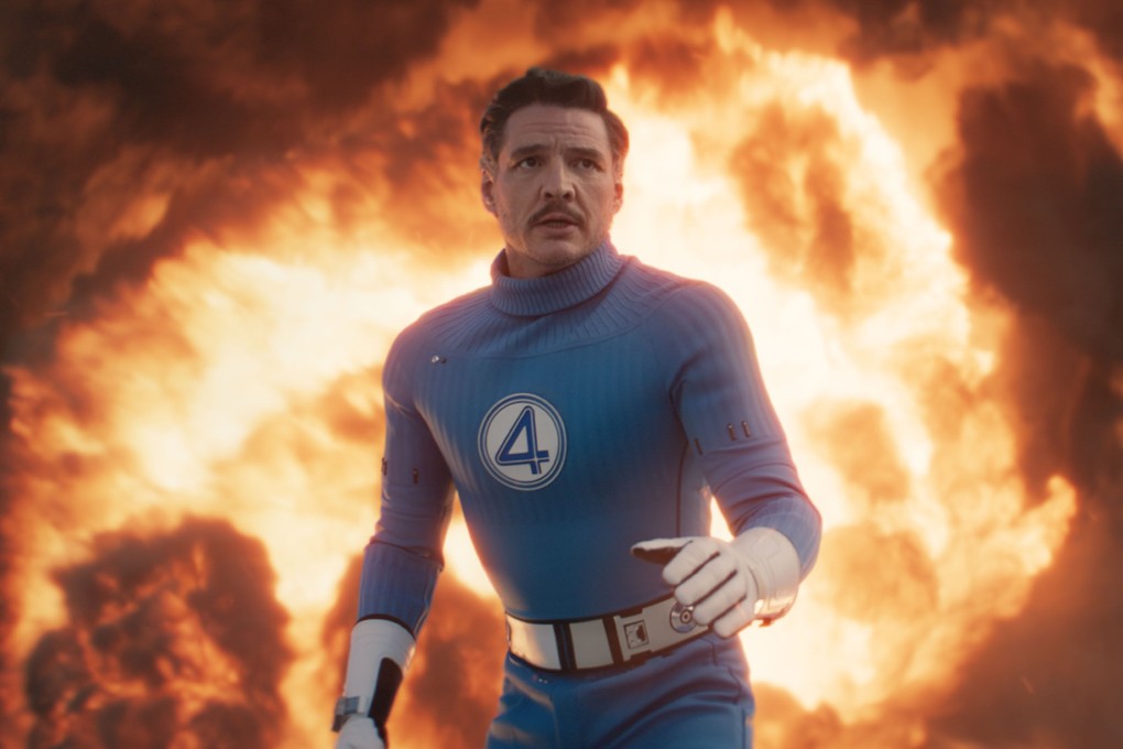 Pedro Pascal in a still from The Fantastic Four: First Steps (category IIA), directed by Matt Shakman. Vanessa Kirby, Joseph Quinn and Ebon Moss-Bachrach co-star. Photo: 20th Century Studios/Marvel Studios