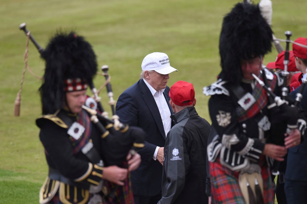 Donald Trump at his Turnberry golf course in Ayrshire, Scotland in 2016. The US president will be in the UK to visit Turnberry and his Aberdeenshire golf course from Friday. File photo: Reuters