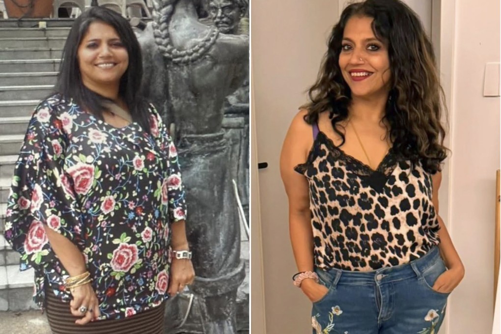 Maitreyi Karanth in 2019 (left), at her heaviest weight of 92kg, and in 2024, 30kg lighter, after intermittent fasting that saw her eat one meal a day, and healthier habits. Photos: 
Maitreyi Karanth / Instagram/maitreyi_karanth