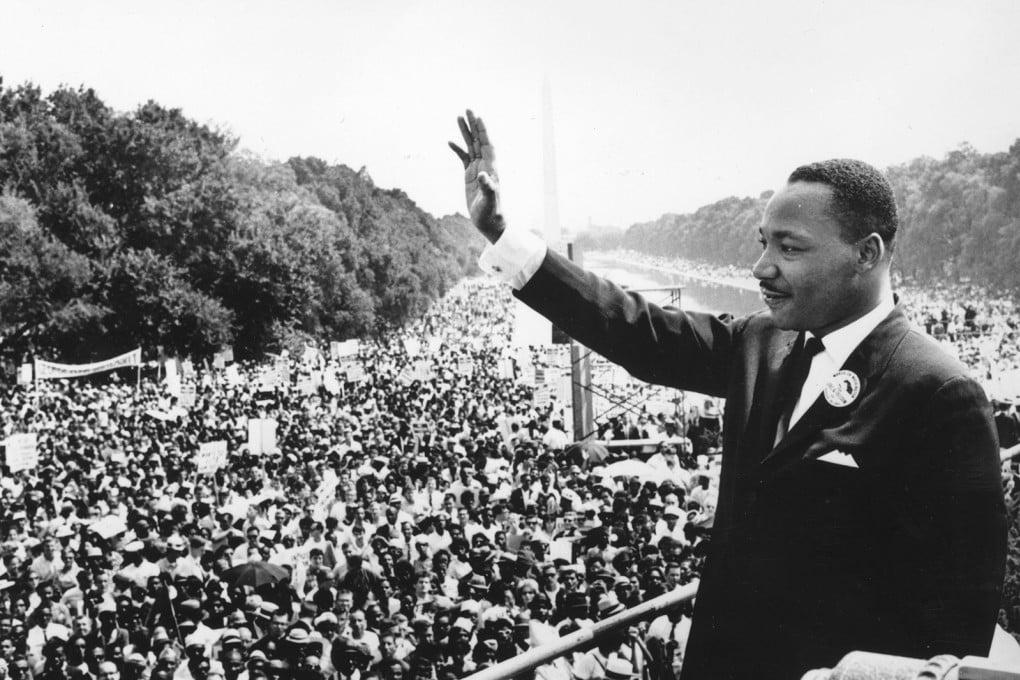 Martin Luther King Jnr at the Lincoln Memorial in Washington DC, where he gave his ‘I Have A Dream’ speech in 1963. File photo: AFP