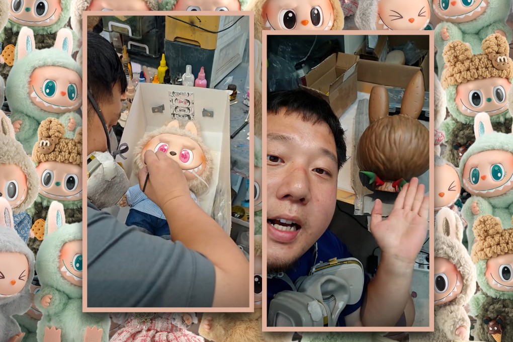 China’s Labubu doll craze has sparked a surge in demand for so-called toy doctors to fix the plush toys. Photo: SCMP composite/Shutterstock/Douyin