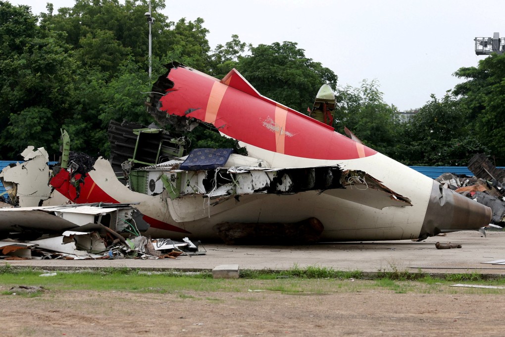 Wreckage of the Air India Boeing 787-8 Dreamliner plane sits on the ground, outside Sardar Vallabhbhai Patel International Airport following a crach on July 12. Photo: Reuters