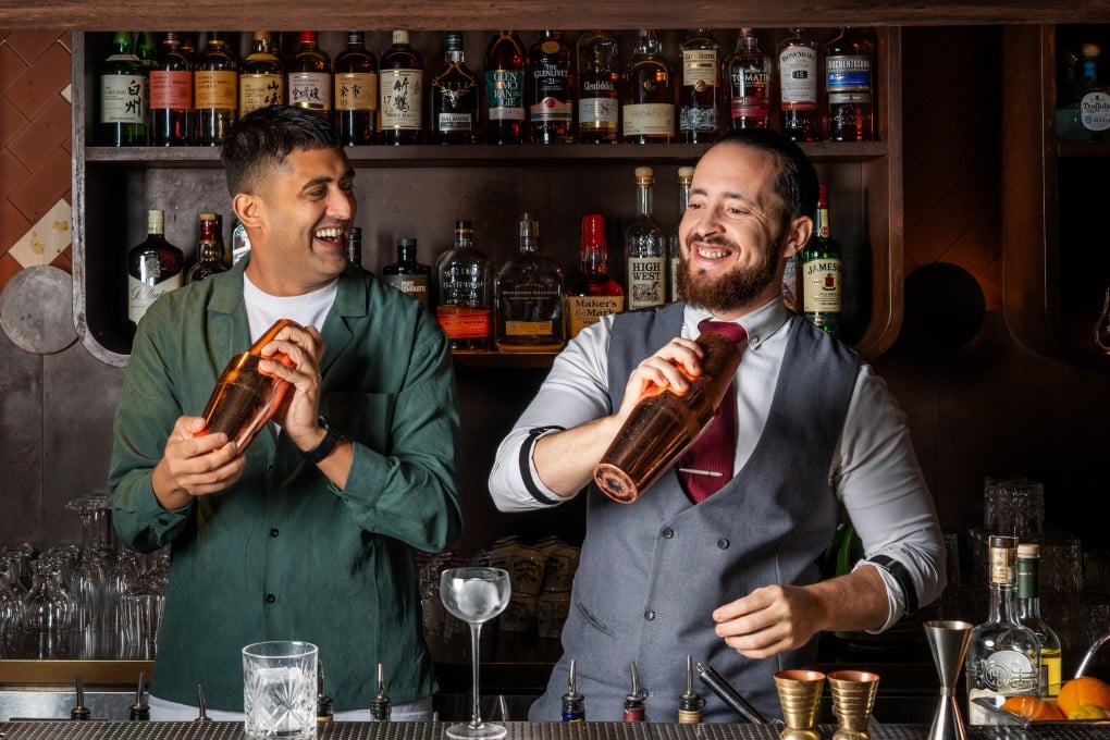 From left: Amir Javaid of Hong Kong’s Socio bar shakes things up with Matias Radici of TokyoLima restaurant. Photo: Handout