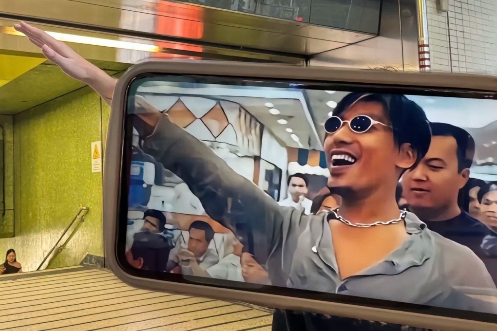 A user shares his tribute to the Young and Dangerous character Crow, in which he is seen performing his iconic greeting in front of Hong Kong’s Wan Chai MTR station, on Douyin in a post in late June. Photo: Douyin/chs602468854