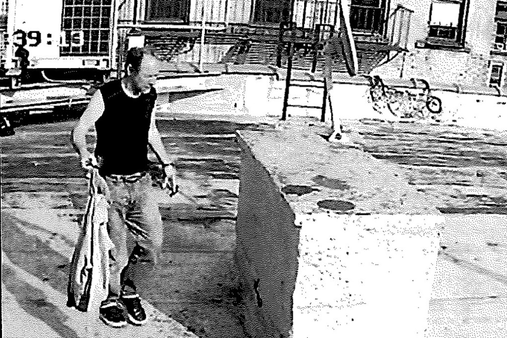 Surveillance footage shows a man identified by prosecutors as Michael Gann carrying what an indictment says are improvised explosive devices on the rooftop of a residential apartment building, in the SoHo neighbourhood of New York. Photo: US Attorney’s Office, Southern District of New York via AP