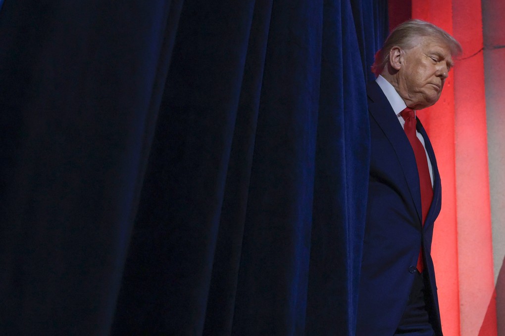 US President Donald Trump takes to the stage at an AI summit in Washington on Wednesday, where he discussed his administration’s strategy to outcompete China on artificial intelligence. Photo: AFP