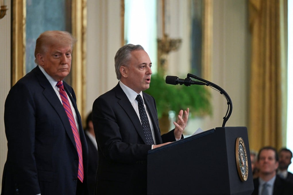 David Sacks, US AI and crypto tsar speaks next to President Donald Trump, during a signing ceremony for the “Genius Act”, which will develop regulatory framework for stablecoin cryptocurrencies and expand oversight of the industry, at the White House, Washington, July 18. Photo: Reuters