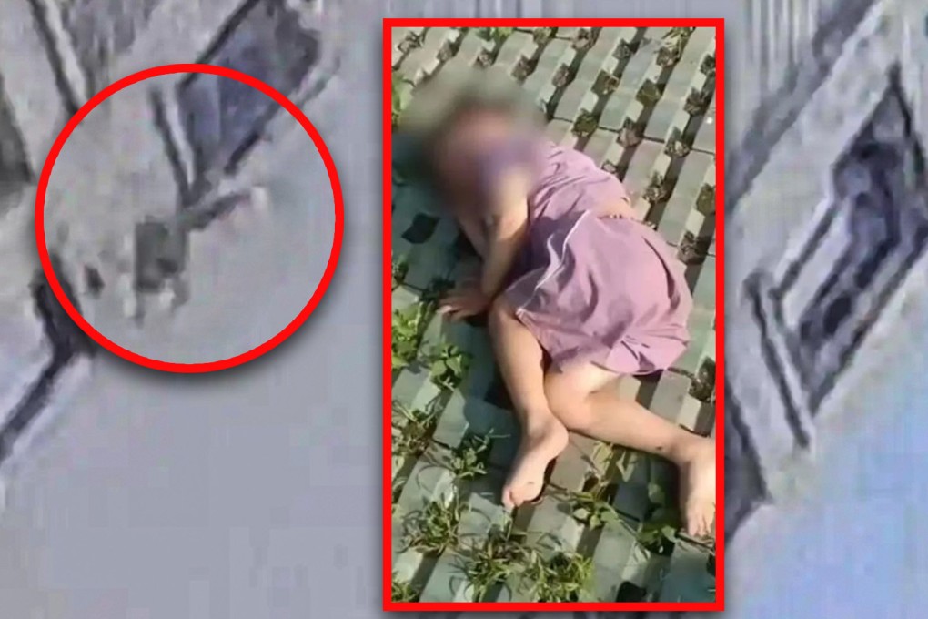 A three-year-old boy in China survived an 18-floor fall from his home thanks to a tree that broke his fall, which his father has honoured in gratitude. Photo: SCMP composite/Douyin