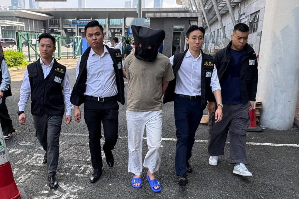 The suspect was handed over to Hong Kong police at the Shenzhen Bay checkpoint. Photo: Handout