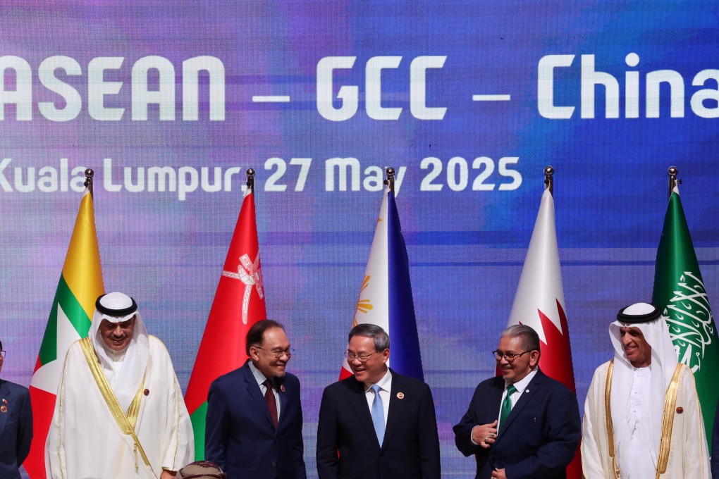 Malaysia’s Prime Minister Anwar Ibrahim (centre, left) with  Chinese Premier Li Qiang and other officials at the Asean-GCC-China Summit in Kuala Lumpur on May 27. Photo: Reuters