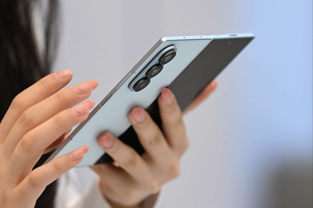A Samsung Galaxy Z Fold7 smartphone. Photo: AFP