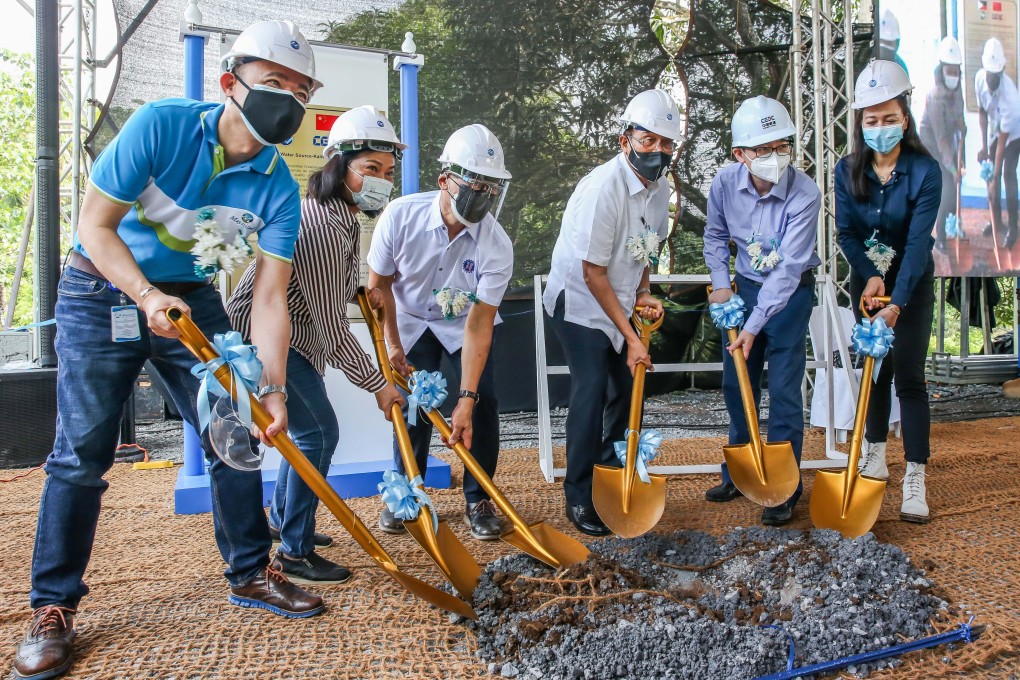 Chinese and Filipino officials attend the groundbreaking ceremony of the Kaliwa Dam project in Rizal province, the Philippines, on June 29, 2021. Photo: Xinhua