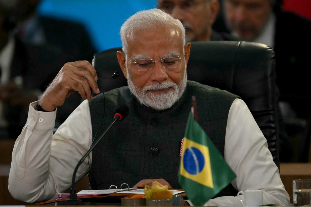 Indian Prime Minister Narendra Modi at a plenary session of the BRICS summit in Rio de Janeiro, Brazil on July 7. Photo: AFP