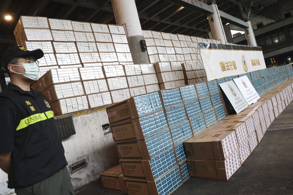 Police have said officers seized about 2.85 million suspected illicit cigarettes across the two operations. Photo: Jelly Tse