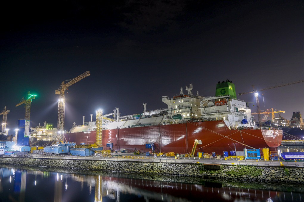 The Samsung Heavy Industry Company Shipbuilding yard in Geoje, South Korea. Photo: NurPhoto/Getty Images