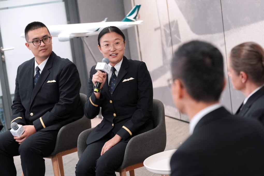 (Fron left) Cathay’s new second officers Robert Sun and Luo Lian. Photo: Eugene Lee