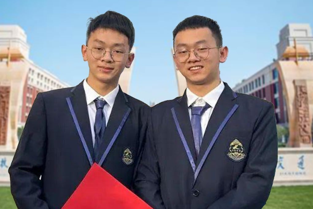 People on social media in China have been left astonished by twin brothers who scored exactly the same mark in a crucial national examination. Photo: SCMP composite/xjtu.com/Weibo